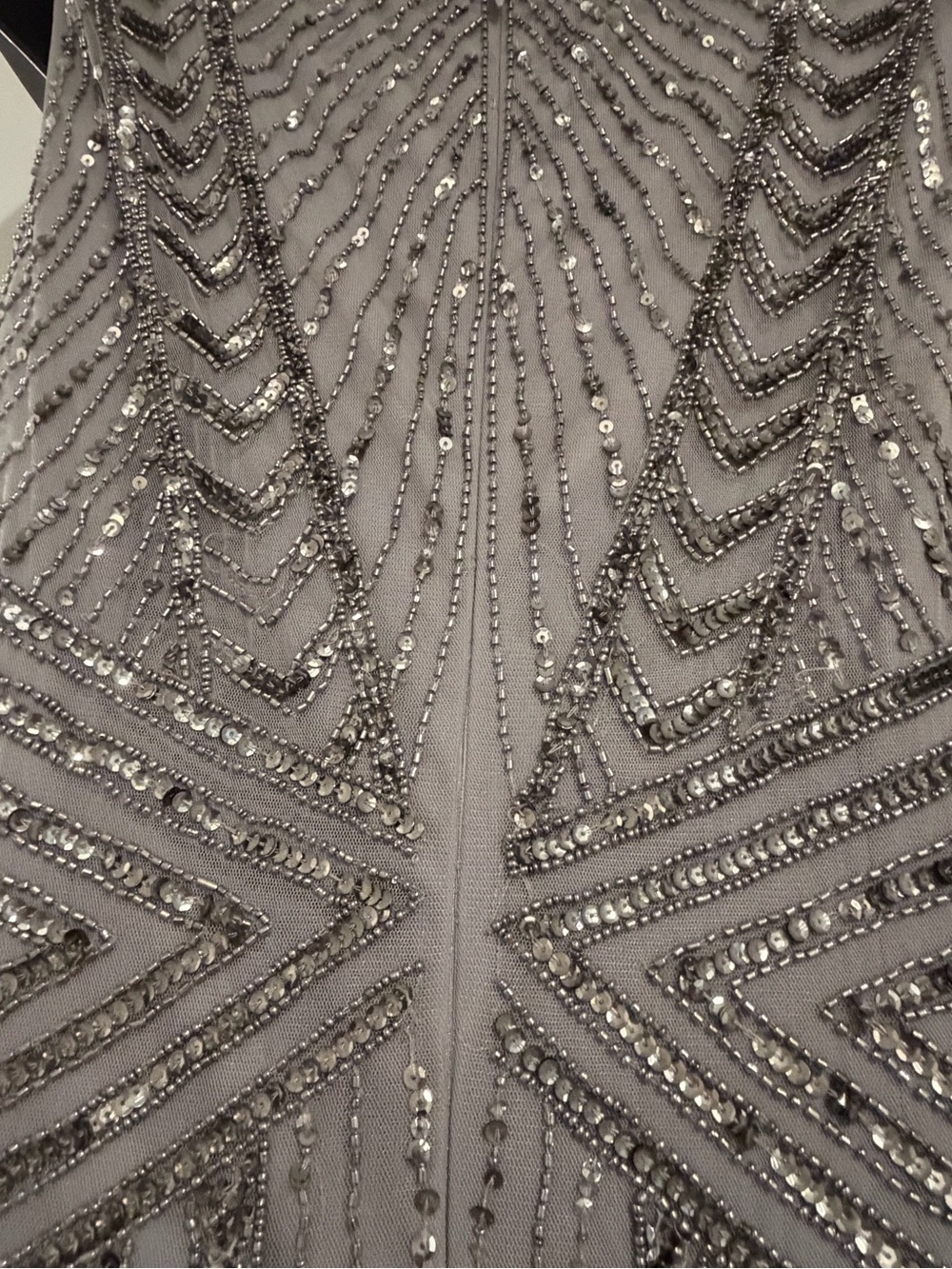 Adrianna Papell Silver Beaded Sleeveless Midi Dress - Picture 9 of 12
